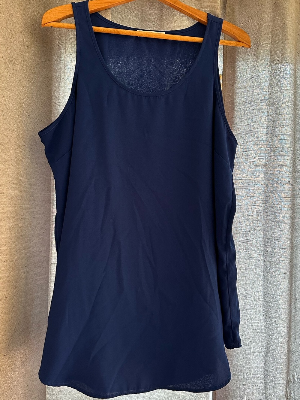 Women’s Royal blue, sheer silky tank top
